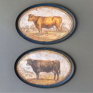 Rustic Farmhouse Cow Wall Art Set